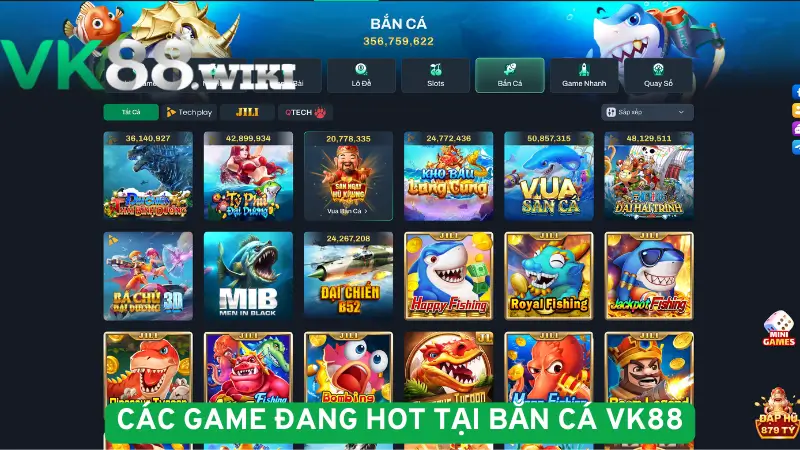 Các game đang hot tại bắn cá VK88