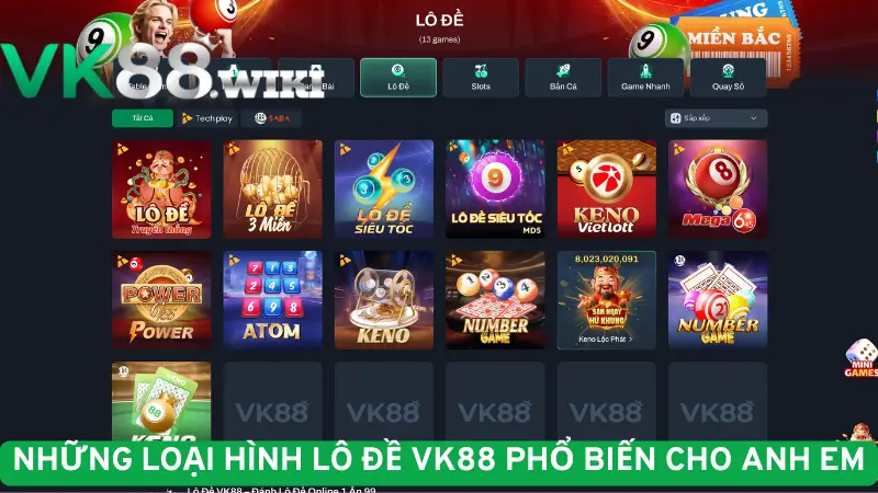 Những loại hình lô đề VK88 phổ biến cho anh em